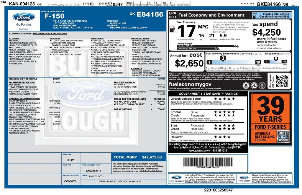 2016 Ford F-150 XLT