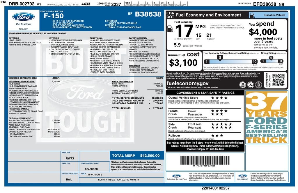 2014 Ford F-150 XLT 302A Luxury