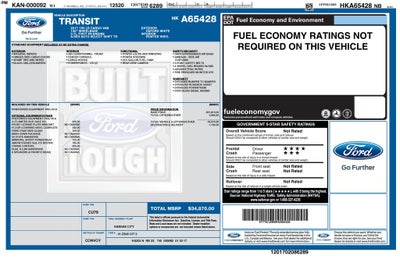 2017 Ford Transit-150 T-150 130" Low Rf 8600 GVWR Swing-Out RH Dr