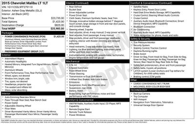 2015 Chevrolet Malibu LT w/1LT