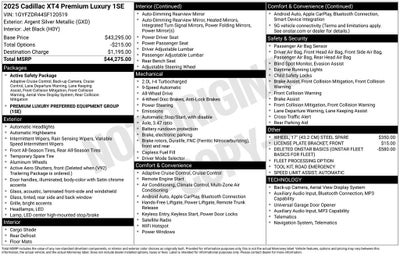 2025 Cadillac XT4 Premium Luxury
