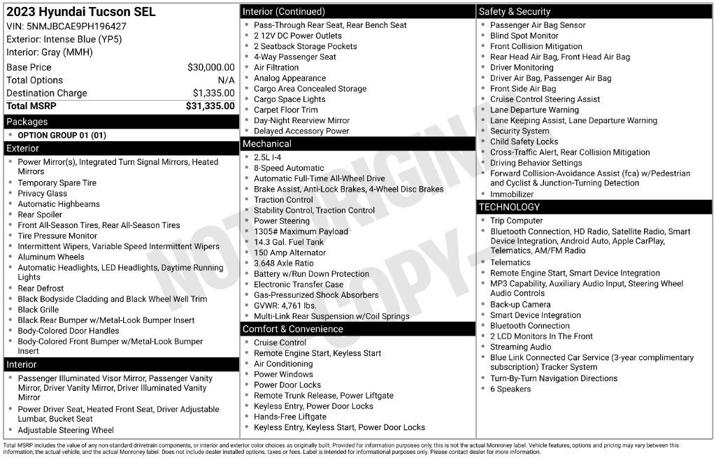 2023 Hyundai TUCSON SEL
