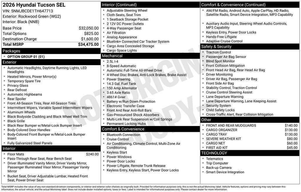 2026 Hyundai TUCSON SEL