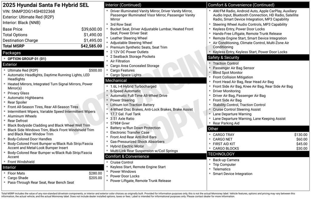 2025 Hyundai SANTA FE HYBRID SEL