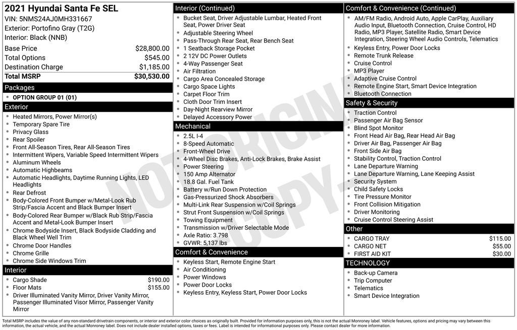 2021 Hyundai SANTA FE SEL