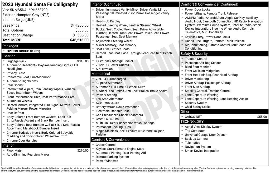 2023 Hyundai SANTA FE Calligraphy