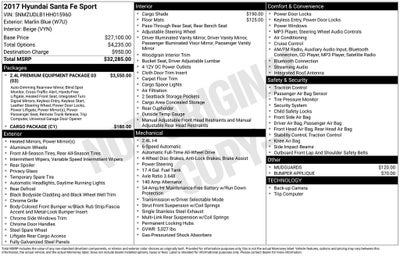 2017 Hyundai SANTA FE SPORT 2.4 Base