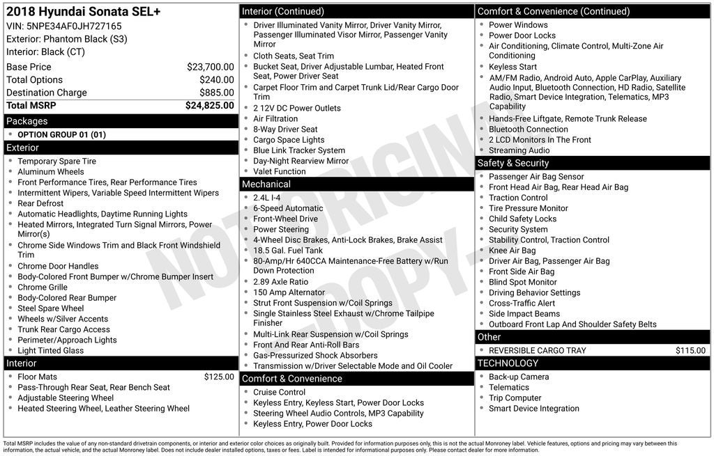 2018 Hyundai SONATA SEL+