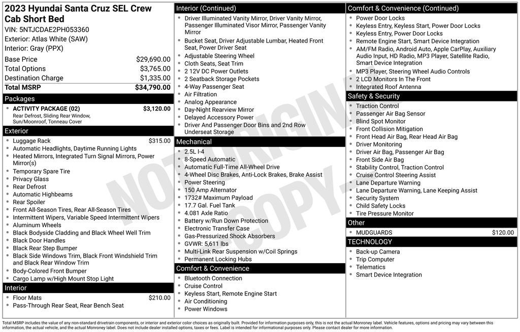 2023 Hyundai SANTA CRUZ SEL
