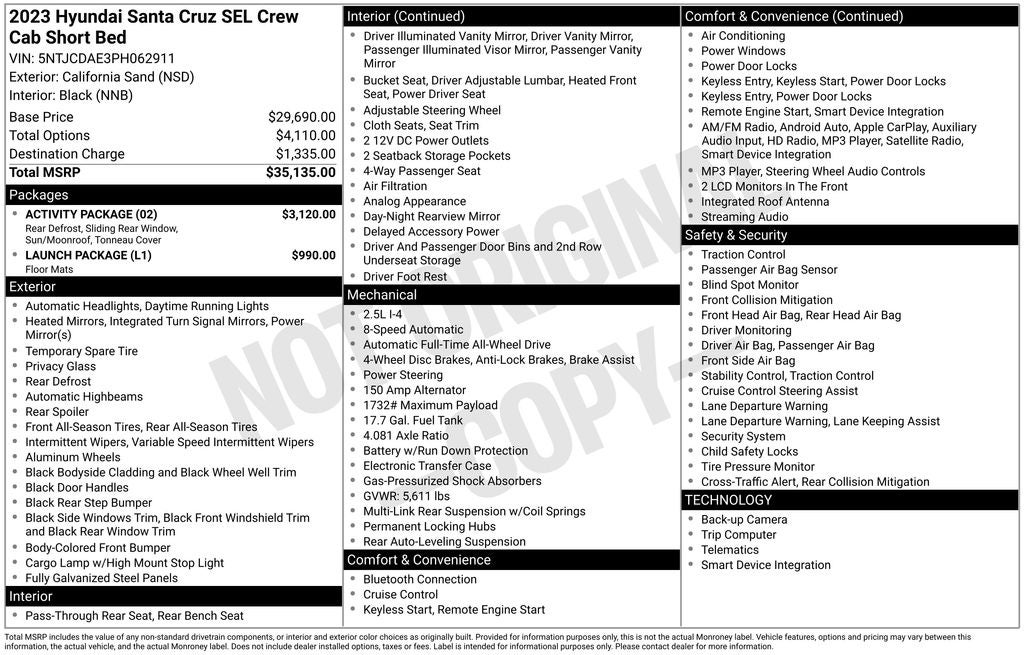 2023 Hyundai SANTA CRUZ SEL