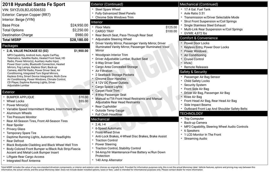 2018 Hyundai SANTA FE SPORT 2.4