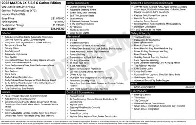 2022 Mazda Mazda CX-5 Carbon Edition