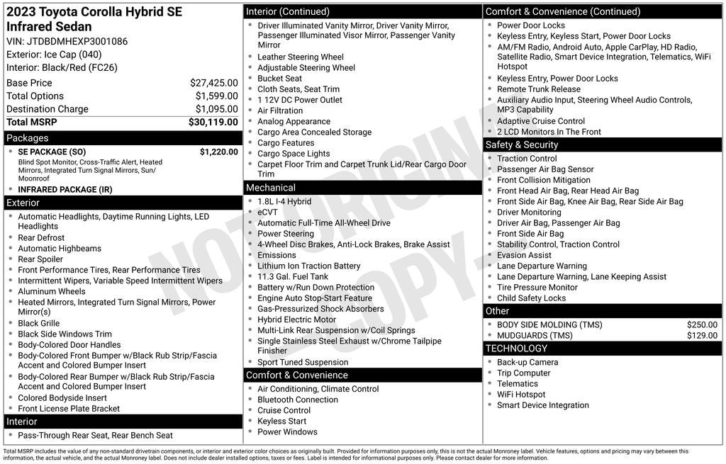 2023 Toyota Corolla Hybrid SE AWD