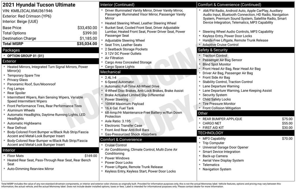 2021 Hyundai TUCSON Ultimate