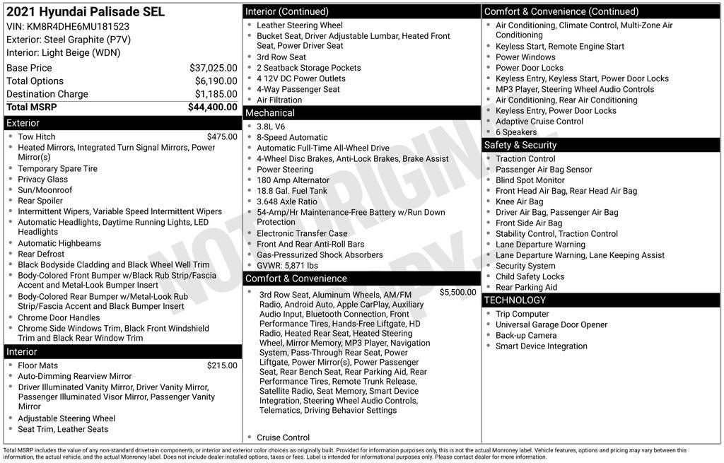 2021 Hyundai PALISADE SEL