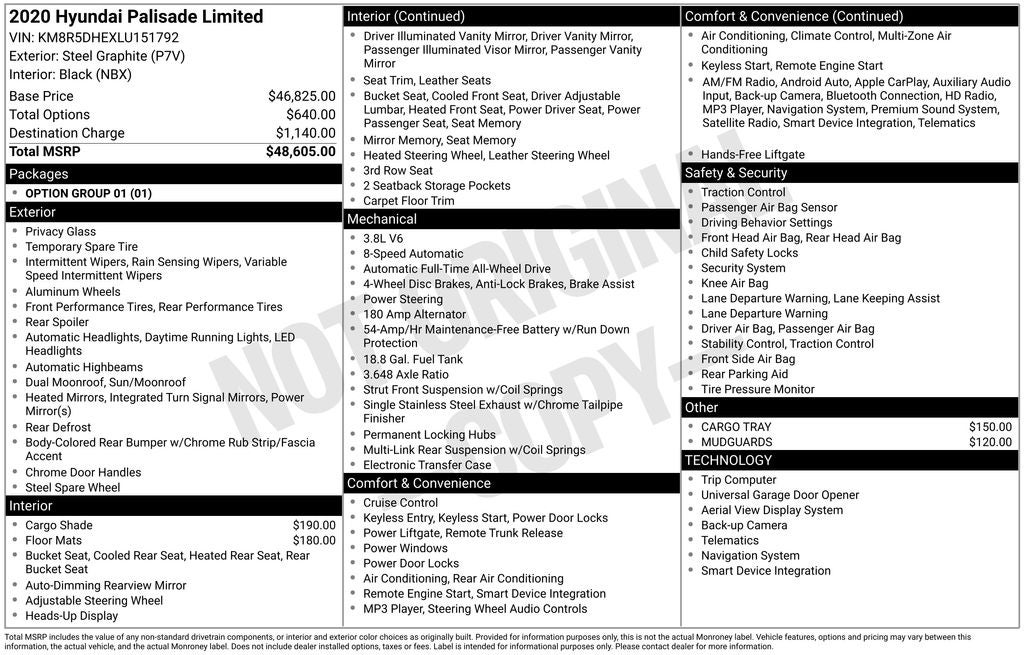 2020 Hyundai PALISADE Limited