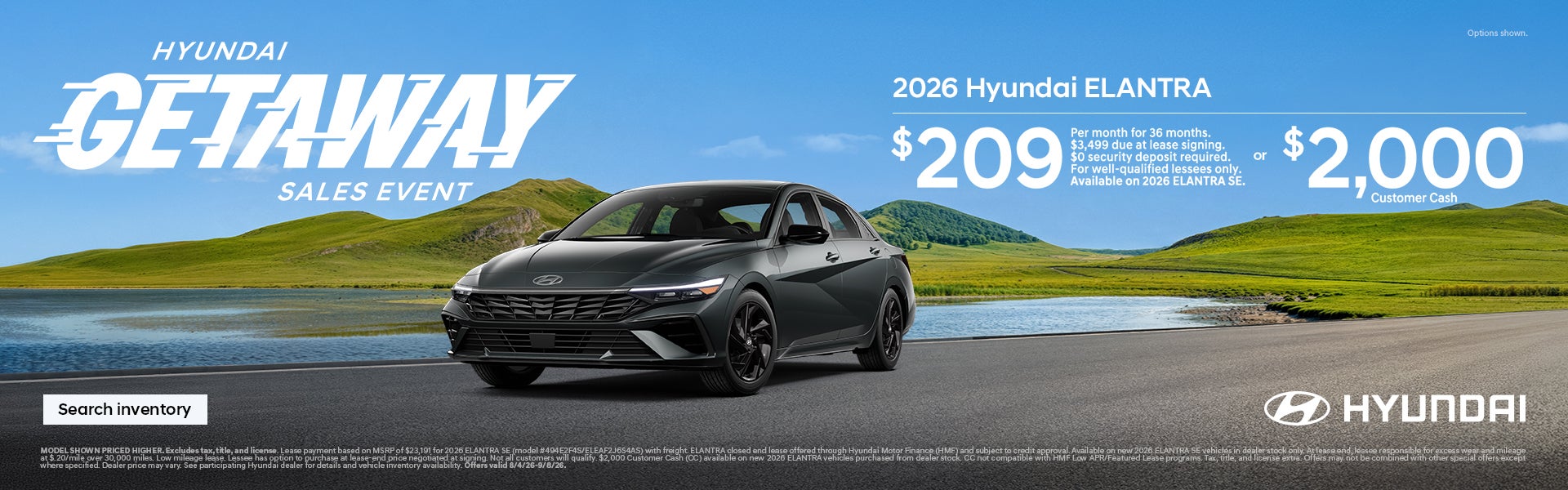 $209/36/$3,499 Lease or $2,000 Bonus Cash